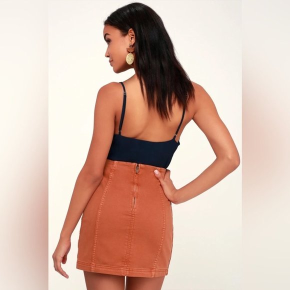 Free People Tan Mini Skirt - Picture 8 of 14